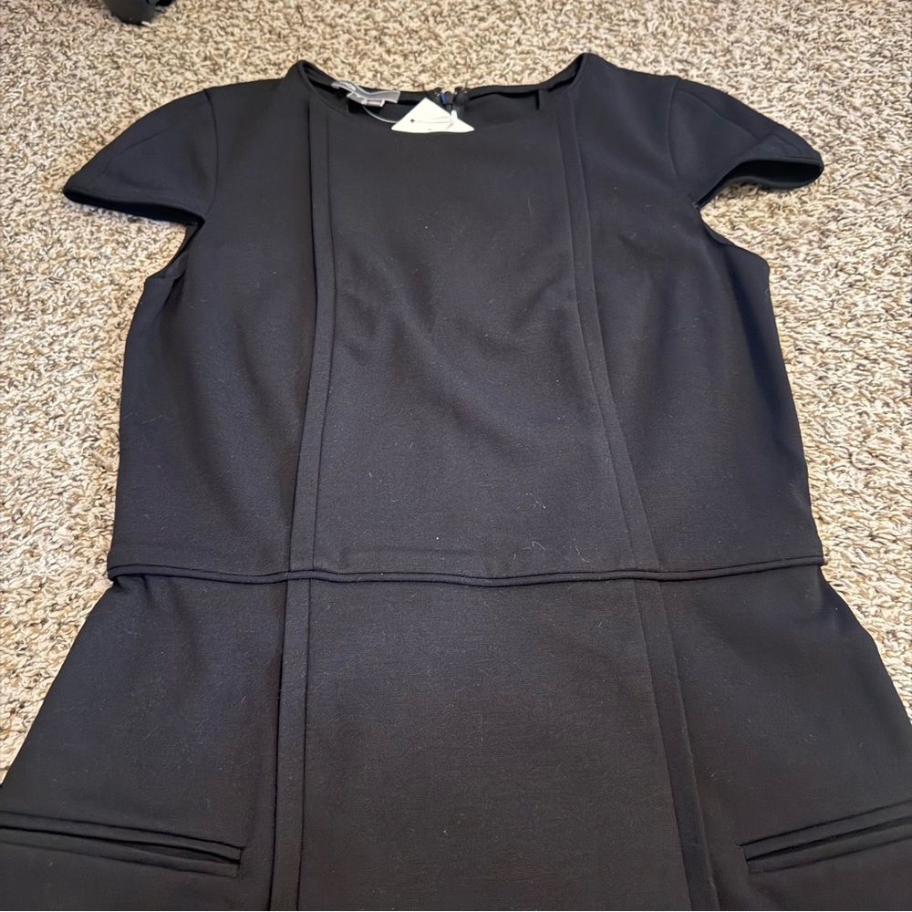 VINCE Black Mini Sheath Dress Cap Sleeve Classy Little Black Dress Womens 2 - Picture 9 of 11